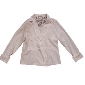 WISH white beautiful jacket with lace on back. Size XXL. NEVER WORN!
